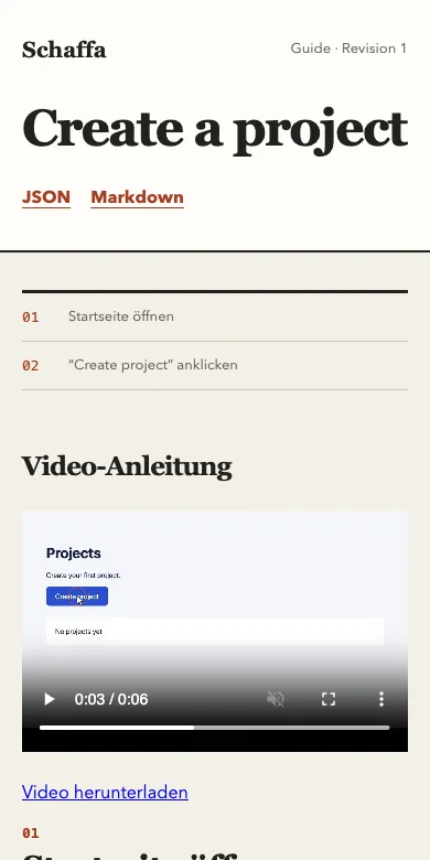 Guide video at mobile width