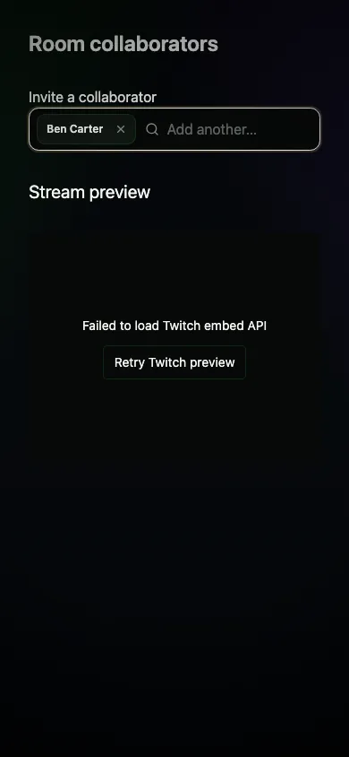 Mobile collaborator selection and preview retry