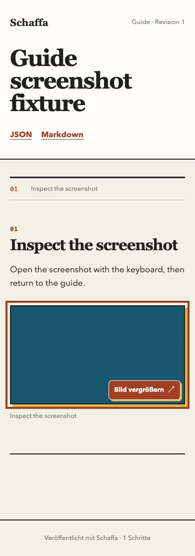 Mobile guide with keyboard focus on its screenshot